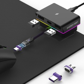 Magnetic Connector for Gaming Mouse Charging Dock Compatible with Viper V3 Pro(2024), X Superlight 2 and Universal Wireless Mouse Magnetic Desktop Charger RGB Gaming Room/Man Cave(Type c)