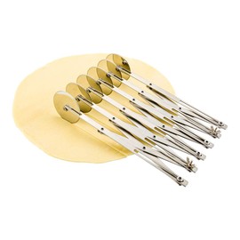 Met Lux 9.5 x 2.25 Inch 6 Wheel Pastry Cutter, 1 Expandable Accordion Cutter - Corrosion-Resistant, Dishwasher-Safe, Stainless Steel Multi-Blade Pizza Cutter, For Cutting Pasta Dough