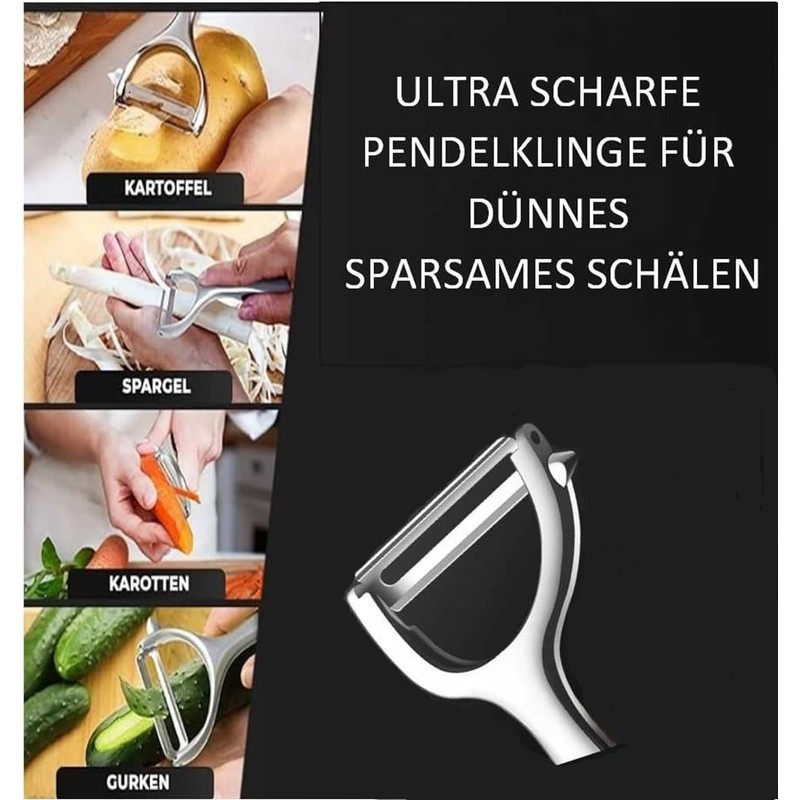 Olihpyyut Stainless Steel Peeler with Swivel Blade and Spring Design,