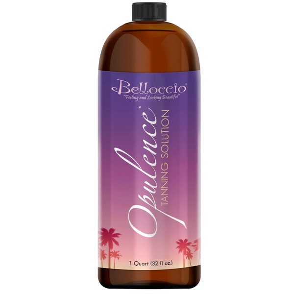 1 Quart of Belloccio "Opulence" Ultra Premium "DHA" Sunless Tanning Solution with Dark Bronzer Color Guide