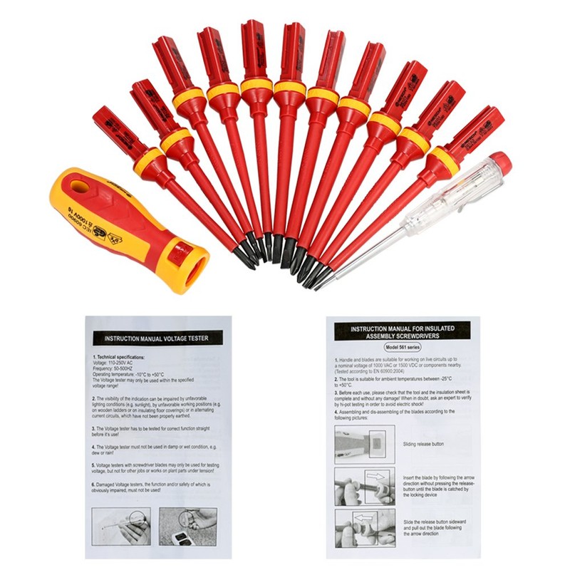 Changeable Insulated Screwdrivers Set, Weytoll Magnetic Screwdriver Set, 13 Pieces