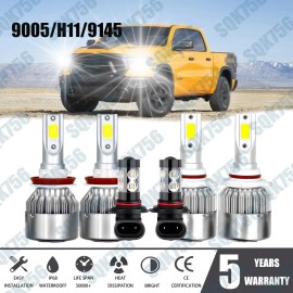 Unbranded For Ram 1500 2013 2014 2015 w/Projector LED Bulbs Combo Headlights & Fog Lights