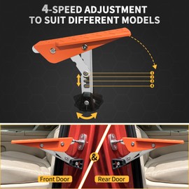 Terriplaze Car Door Step, Universal Vehicle Latch Step for Car Roof Access, 4 Gears Folding Stand Pedal with Both Feet, Fits Most SUV, Truck (Orange)