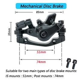 LOOEEL 1 Pair Bike Mechanical Disc Brake,Universal Front and Rear Mechanical Disc Brake Calipers for Mountain Bikes,Folding Bikes,Road Bikes