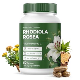 Rhodiola Rosea Supplement Organic – Adaptogenic Herbal Blend with Rhodiola for Stress Relief, Sustained Energy, Mental Focus & Cognitive Performance, Natural Non-GMO Daily Wellness Support