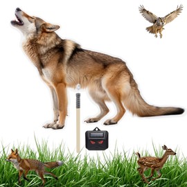 Qualirey Coyote Decoy to Scare Geese Predator Decoys Repellent for Geese Deer Goose Deterrent Fake Coyote with Solar Powered Repellent Devices to Keep Away Small Animals(Howling Wolf)