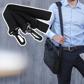 Black Laptop Shoulder Strap, Adjustable Bag Strap Replacement with Metal Swivel Hooks for Luggage Duffel Computer Bags Briefcase (width 25mm)