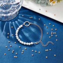UNICRAFTALE 60Pcs 2 Colors 304 Stainless Steel Flower Spacer Beads