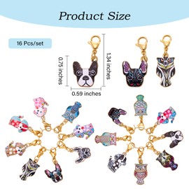 BEEFLYING Pack of 16 Knitted Alloy Marking Pendants Mushroom Stitch Markers Knitting and Crochet Tools for DIY Bracelets, Necklaces (Mixed Animal)