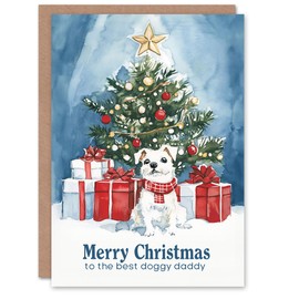 Artery8 To The Best Doggy Daddy Gifts Tree Dog Lover For Him Man Christmas Card
