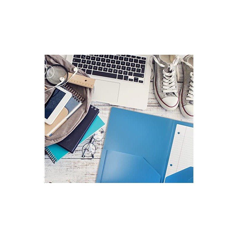 Better Office Products - Carpeta de plástico de 2 bolsillos,