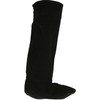 Ladies Fleece Wellie Socks Liners, Black, 3/5 UK