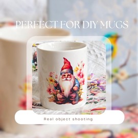 Transferaufkleber zum Basteln, 16 Bögen, 7,6 x 7,6 cm, Aquarell-Stil, Transferaufkleber, Blumen, Tiere, Schmetterling, Vögel, tropisch, für DIY-Tasse, Thermobecher (Blumen und Tiere-B)