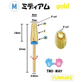Nail Bit Gold Combination 5-in-1 Multi-Bit QT-122 (M (gold))