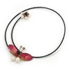 Avalaya Shell Butterfly and Freshwater Pearl Flower Flex Wire Choker