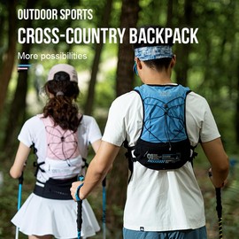 AWKSPORTS 5L Running Hydration Vest Backpack for Men Women, Adjustable & Lightweight, Front & Back Pockets for Essential Storage (Black)