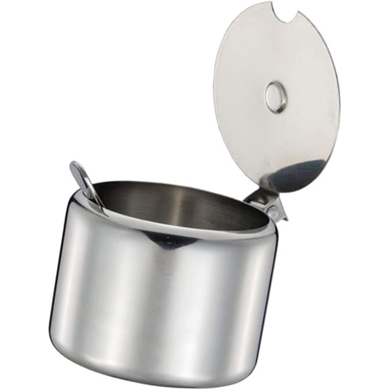 Stainless Steel Sugar Bowl Spice Pot Sugar Canister with Spoon