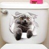 Cute Cat Printed Toilet Lid Sticker DIY Wall Art Decal