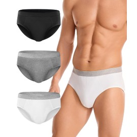 YESWEL Incontinence Underwear for Men, Washable Leak-Proof Reusable Heavy Flow, Cotton Briefs, 3 Pack (Multicolor01, XX-Large)