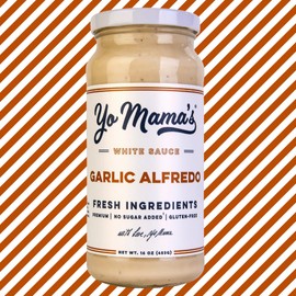 Yo Mama’s Foods Gourmet Keto Garlic Alfredo Pasta Sauce | (3) 16 Ounce Glass Bottles | Our Garlic Sauce is Low Carb, Paleo, Gluten Free, Low Calorie and is Made with only the Freshest Ingredients!