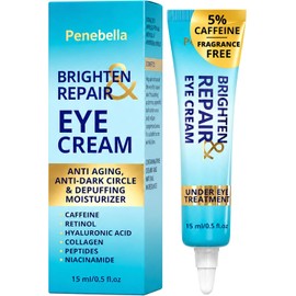 Abrillantador Bajo Ojos Para Ojeras — 4 En 1 Con Niacinamida, 5% Cafeína, Retinol Y Péptidos - Crema Para Ojos Anti Envejecimiento Para Reducir Arrugas, Inflamación Y Bolsas D
