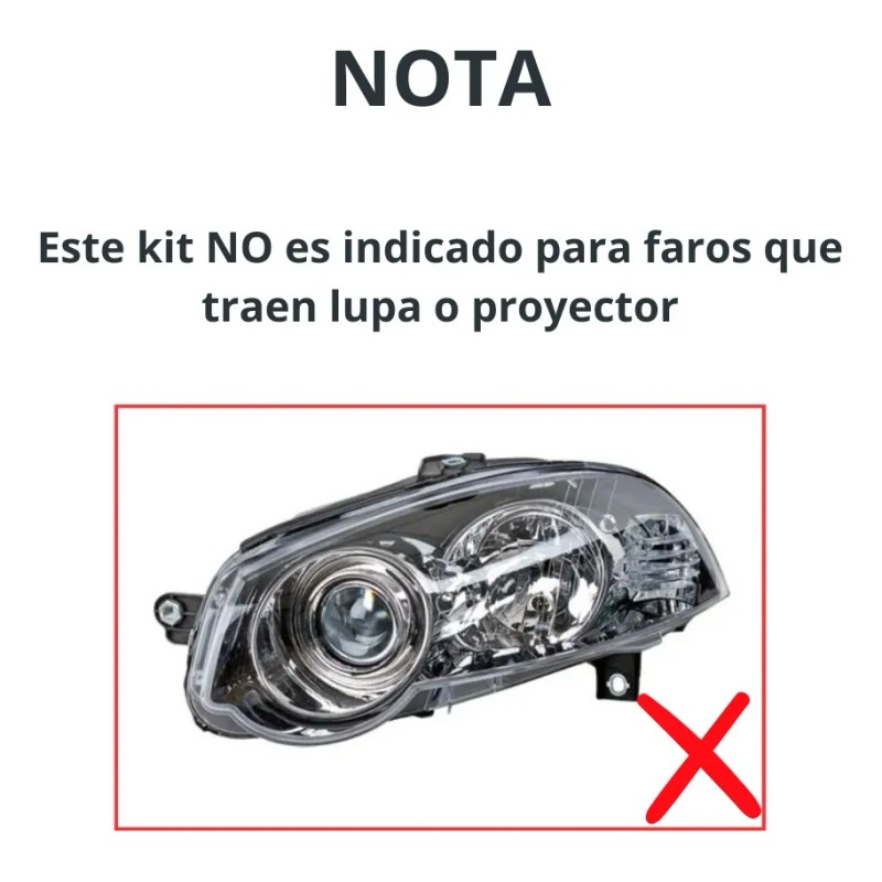 Focos Led Para Auto Kit 11,000lm Faros Luces Carro Luz
