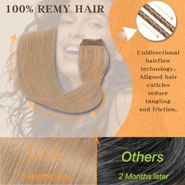 TESSHAIR Clip in Hair Extensions Long Straight, 100% Real Human Hair,No Tangle & Smooth,85g, 10 Inch,#27 Dark Blonde