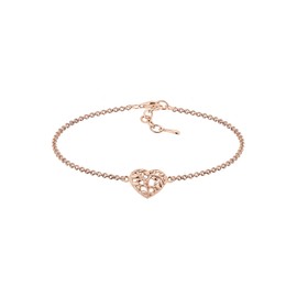 Elli Women's 925 Sterling Silver Gold Plated Heart Tree of Life Bracelet of Length 16 cm