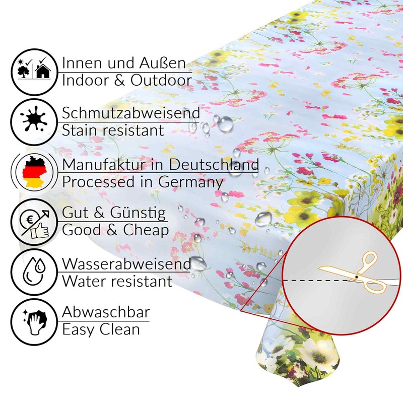 Anro Oilcloth Wax Tablecloth, Washable