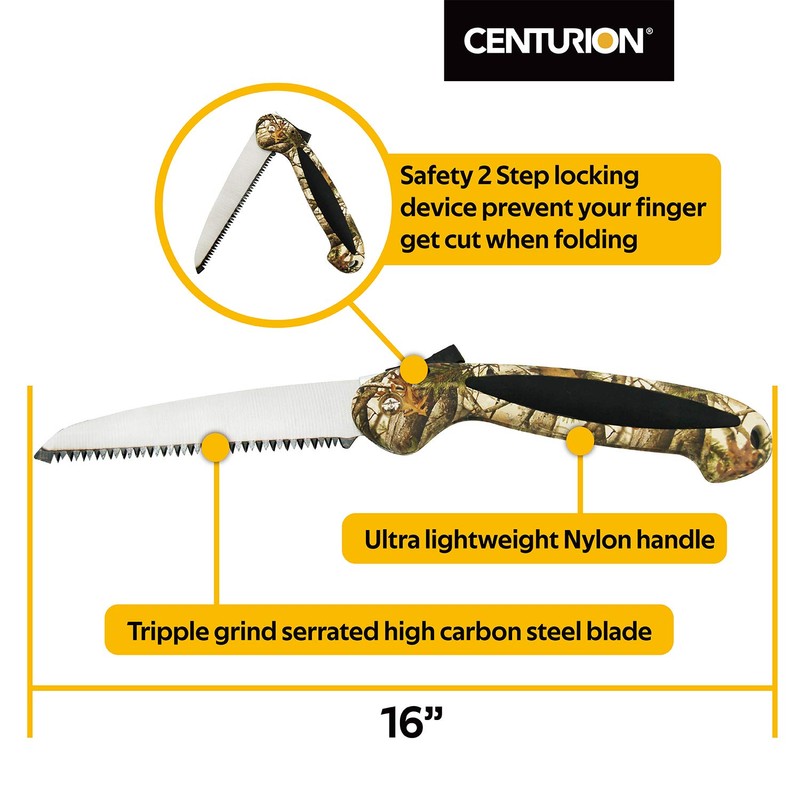 Centurion 1273 Folding Saw with Camo Pattern, Hunting, Camping, Hiking,
