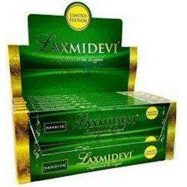 Laxmi Devi Incense Sticks Agarbathi - Premium Quality - 15g Boxes x 12pack insense inscents insienso Incense Sticks for Purification, Relaxation, Positivity, Yoga, Meditation (Laxmidevi)