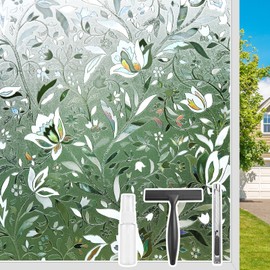 Donox Window Privacy Film Window Film, Window Vinyl Decorative Stained Glass Window Film, Anti-UV Sun Blocker Heat Control for Home,17.5 Inch x 6.5 Feet