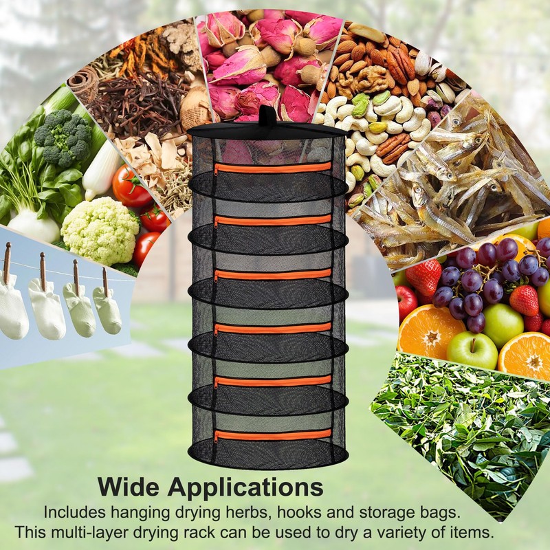 Forbabe 6-Layer Drying Net Herb Dryer Hanging with Hook Drying