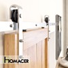 Homacer Brushed Nickel Non-Bypass Sliding Barn Door Hardware Kit, for