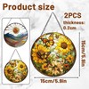 2Pcs Stained Window Hanging Sun Catcher Panel Boho Wall Art