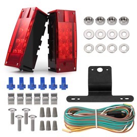 CZC AUTO 12V LED Low Profile Submersible Rectangular Trailer Light Kit Tail Stop Turn Running Lights for Boat Trailer Truck Marine