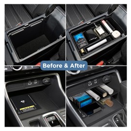 Carwiner 3PCS Center Console Organizer Compatible with 2023 2024 Honda CRV Accessories Armrest Hidden Drawer Storage Box for 2024 Honda CR-V Accessories