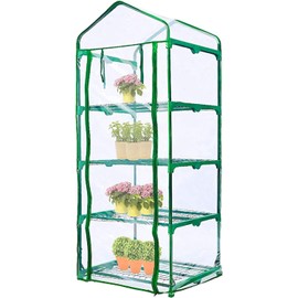 LATERN 4 Tier Greenhouse Replacement Cover, 160CM x 70CM x 50CM Clear PVC Small Plant Grow House Cover with Roll-Up Zipper Door for Plants Cold Frost Protection Wind Rain Proof (Frame NOT Include)