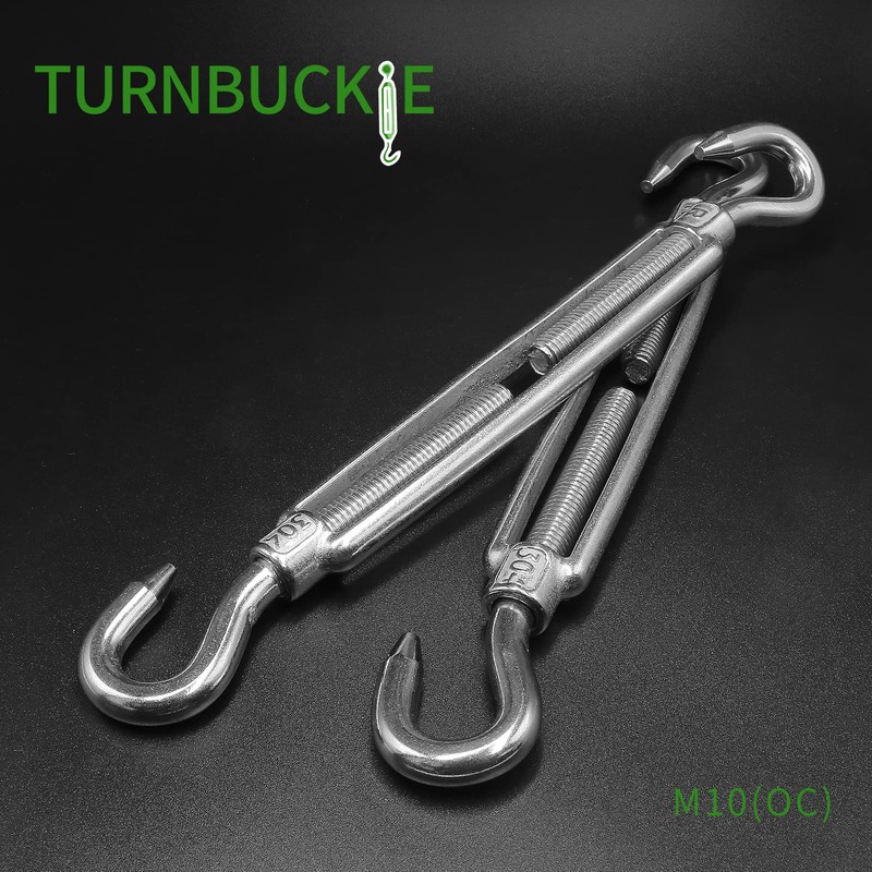 Jamiikury 6PCS M10 Hook & Hook Turnbuckle 304 Stainless Steel