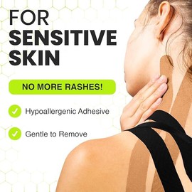 TapeGeeks 2 pack Elastic Bandages Kinesiology Tape Athletic Tape Muscle Tape Sport Tape K Tape Beige