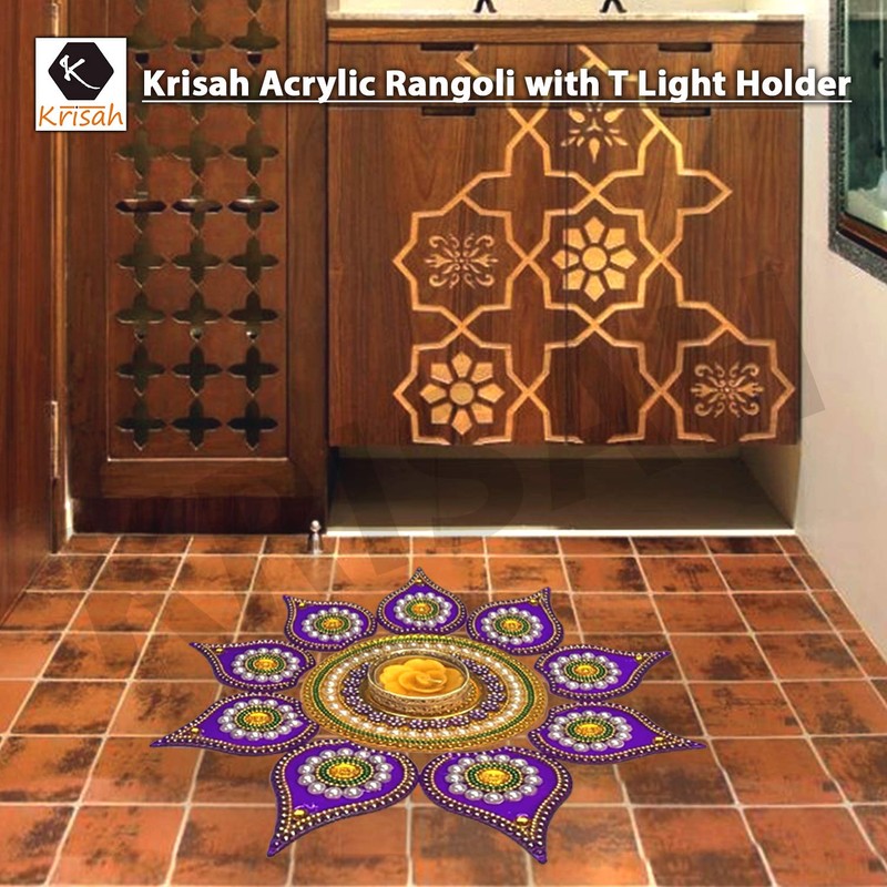 Krisah SMALL SIZE 11 Pieces Set Acrylic Rangoli with T