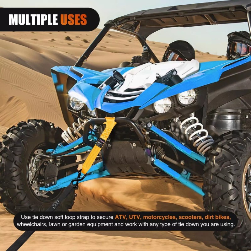 Nilight Motorcycle Tie Down Straps Max Break Strength 12000Lbs Yellow