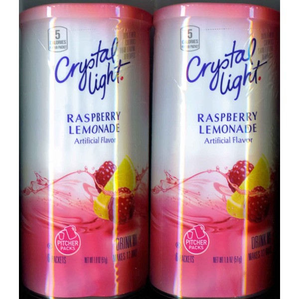 Crystal Light Raspberry Lemonade, 12-Quart 1.8-Ounce Canister (Pack Of 2)