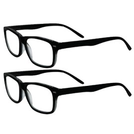 In Style Eyes Seymore Retro Reading Glasses Multi Pack - Full-Rimmed, Lightweight Oval Frame - Non-Polarized Aspheric Lens - Black - 2.25x