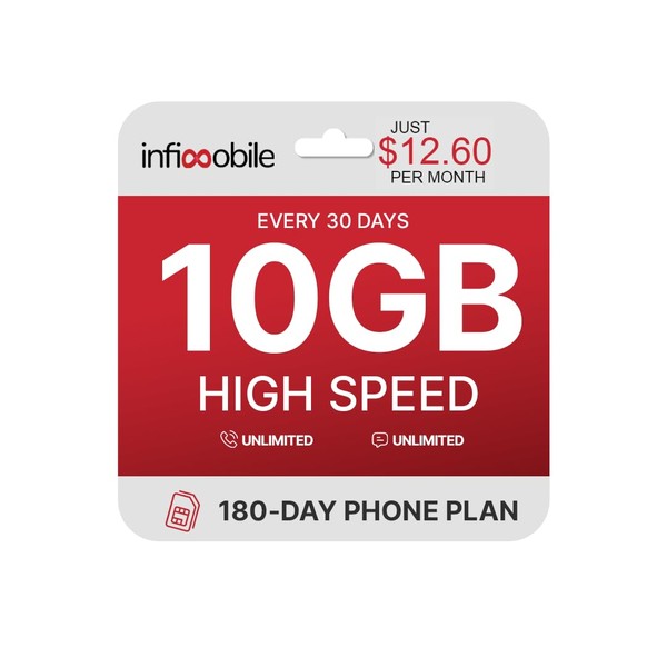 $12.6/Month | Infimobile Prepaid Unlimited Plan: 6 Months | 10GB