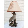 Ebros Gift "Denizen of Twilight" Single Gray Standing Wolf Lamp
