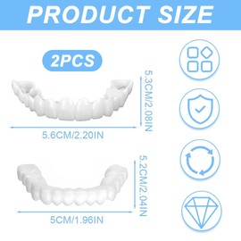 Teegxddy 4 Pairs Instant Veneers Dentures,Clip on Veneers Top and Bottom,Clip in Veneers Teeth for Men Women with Bad Teeth(With box)