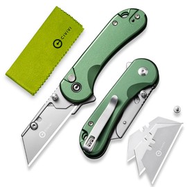CIVIVI Folding Utility Knife Box Cutter, Elementum Utility Pocket Edc Knife with 3Pcs Extra Razor Blades, Three Ways to Open, Ideal Gifts for Men Women C23039B-3