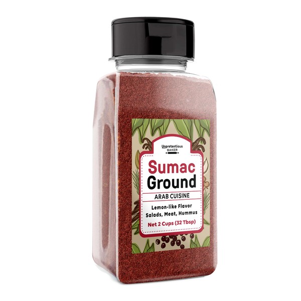 Unpretentious Ground Sumac, 2 Cups, Tangy Flavor, Middle Eastern & Arab Cuisine
