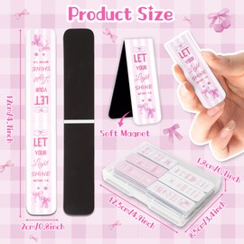 Haooryx Bible Verse Magnetic Bookmarks - 48pcs Pink Scripture Verse Inspirational Christian Religious Magnetic Clip Book Marks Motivational Book Page Markers Church Activity Party Favor Reading Lovers